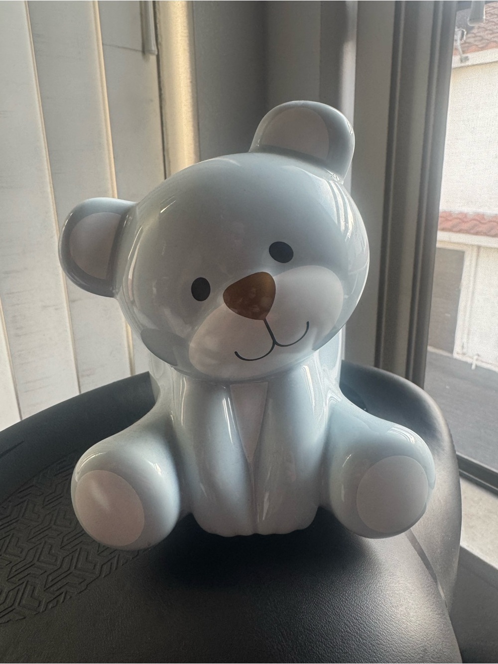 Baby Blue Ceramic Bear Accent Figurine - Cute Home Decor